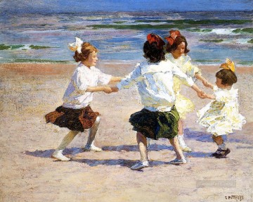 Edward Henry Potthast Painting - Ring around the Rosy Impressionist beach Edward Henry Potthast